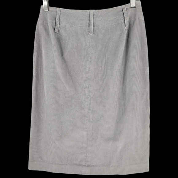 EXPRESS Button Front Corduroy Pencil Skirt Light Grey - Picture 8 of 13